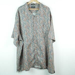 Paul Frederick 100% Linen Classic Fit Men's Shirt 4XL Camp Hawaiian Resort Beach